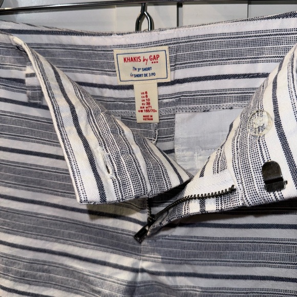 GAP WOMENS SHORTS size 6 Khakis By GAP The 3” Short Striped 100% Cotton EUC! - Picture 5 of 6